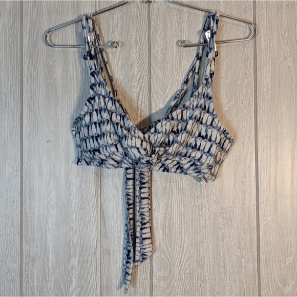Jessica Simpson Blue Tie Dye Back Tie 2 PC Bikini EUC SZ L - Picture 8 of 11